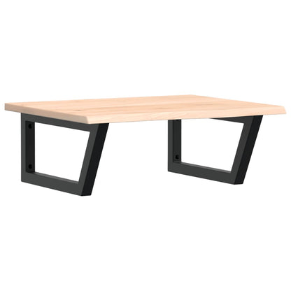 Basin Shelf Wall Mounted Steel and Solid Wood Oak