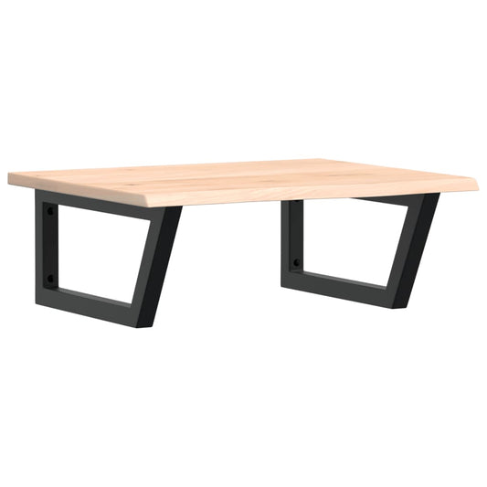 Basin Shelf Wall Mounted Steel and Solid Wood Oak