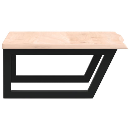 Basin Shelf Wall Mounted Steel and Solid Wood Oak