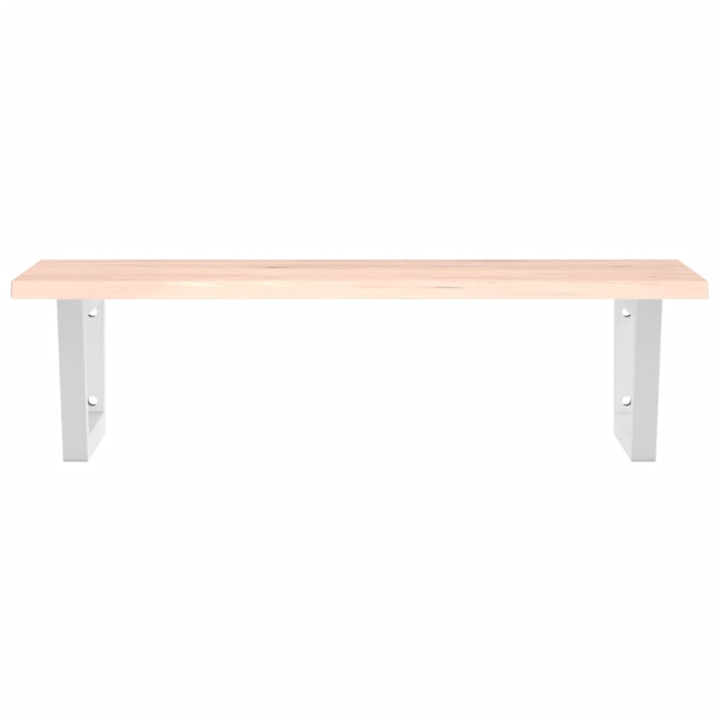 Basin Shelf Wall Mounted Steel and Solid Wood Oak