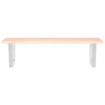 Basin Shelf Wall Mounted Steel and Solid Wood Oak