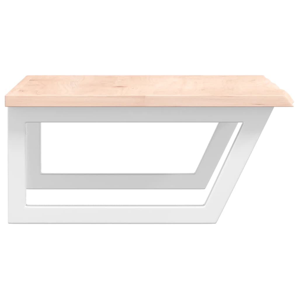 Basin Shelf Wall Mounted Steel and Solid Wood Oak