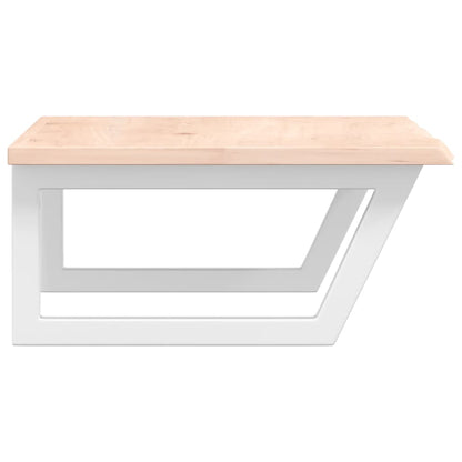 Basin Shelf Wall Mounted Steel and Solid Wood Oak