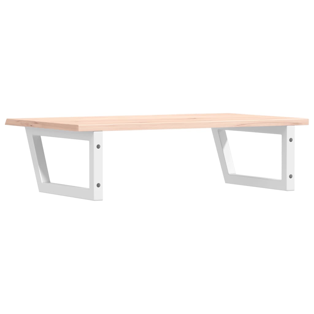 Basin Shelf Wall Mounted Steel and Solid Wood Oak