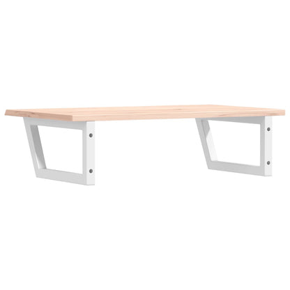 Basin Shelf Wall Mounted Steel and Solid Wood Oak