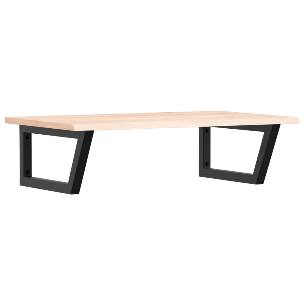 Basin Shelf Wall Mounted Steel and Solid Wood Oak