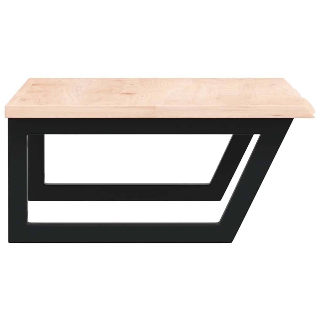 Basin Shelf Wall Mounted Steel and Solid Wood Oak