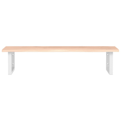 Basin Shelf Wall Mounted Steel and Solid Wood Oak