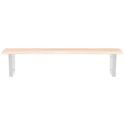 Basin Shelf Wall Mounted Steel and Solid Wood Oak
