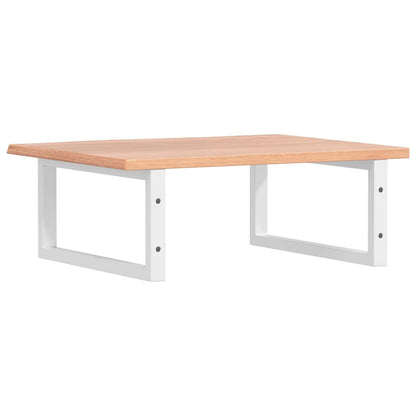 Basin Shelf Wall Mounted Steel and Solid Wood Oak