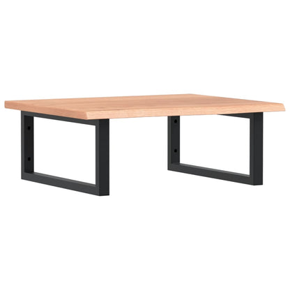 Basin Shelf Wall Mounted Steel and Solid Wood Oak