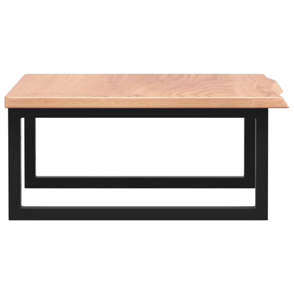 Basin Shelf Wall Mounted Steel and Solid Wood Oak