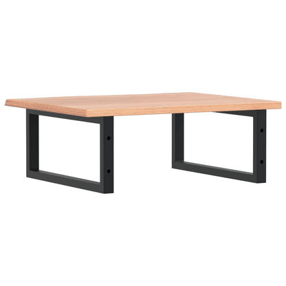 Basin Shelf Wall Mounted Steel and Solid Wood Oak