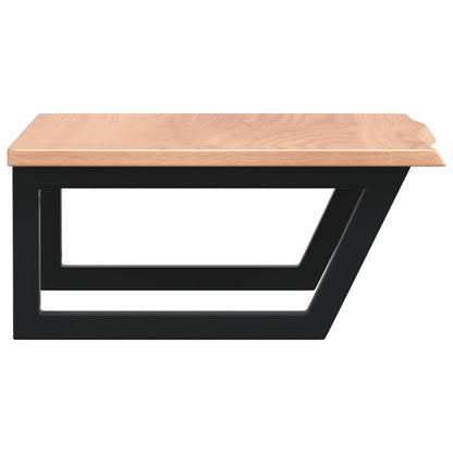 Basin Shelf Wall Mounted Steel and Solid Wood Oak
