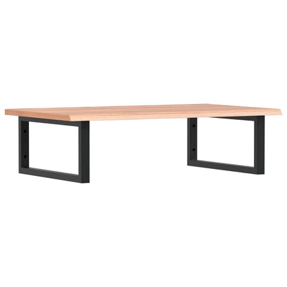 Basin Shelf Wall Mounted Steel and Solid Wood Oak