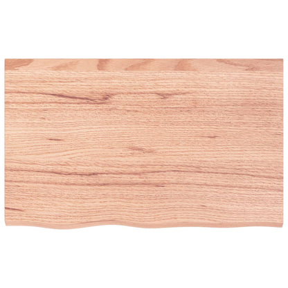 Basin Shelf Wall Mounted Steel and Solid Wood Oak