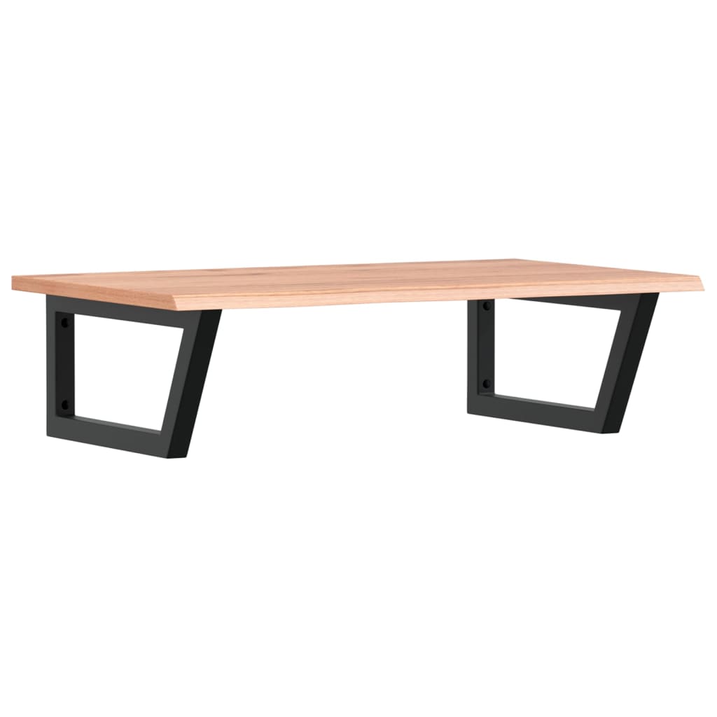 Basin Shelf Wall Mounted Steel and Solid Wood Oak