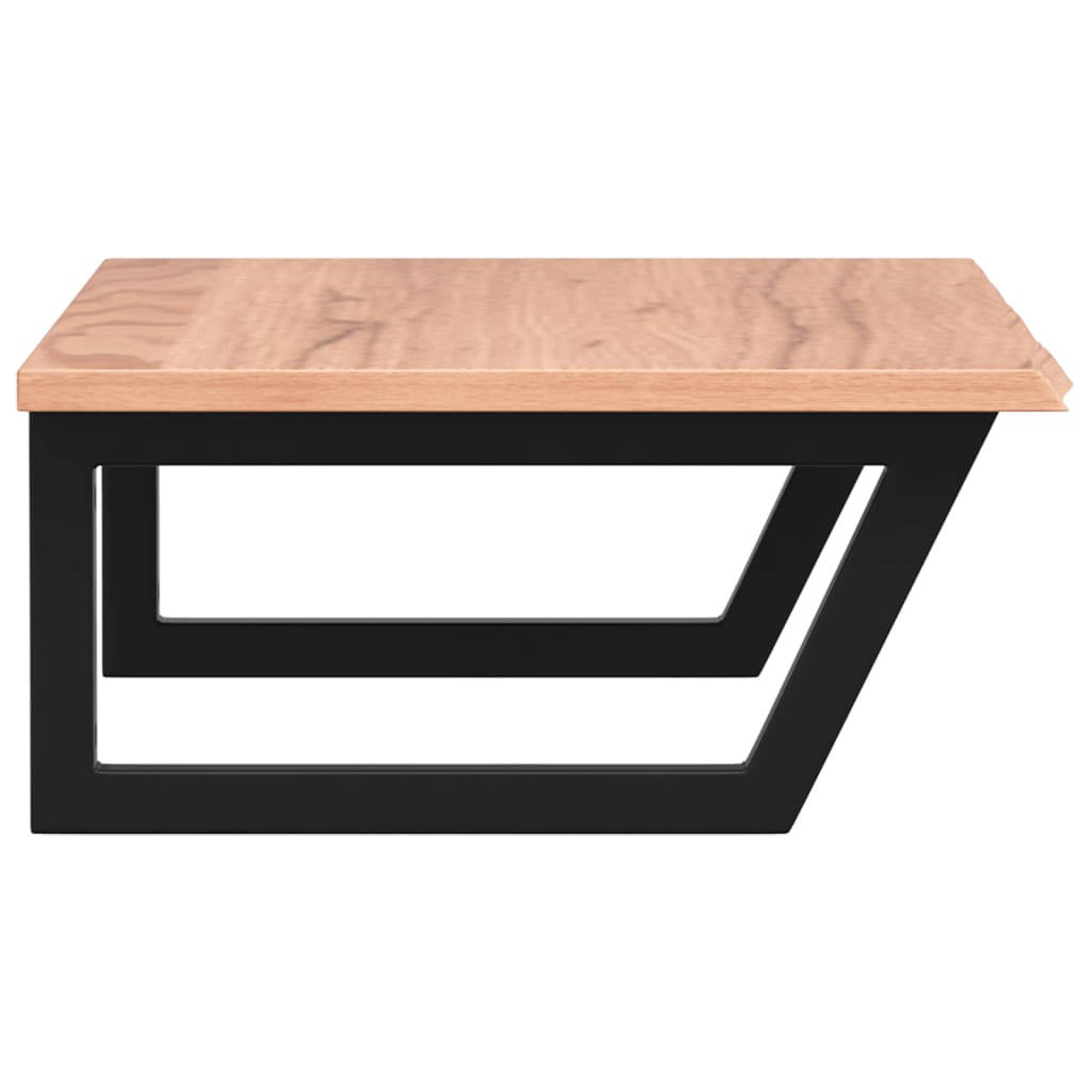 Basin Shelf Wall Mounted Steel and Solid Wood Oak