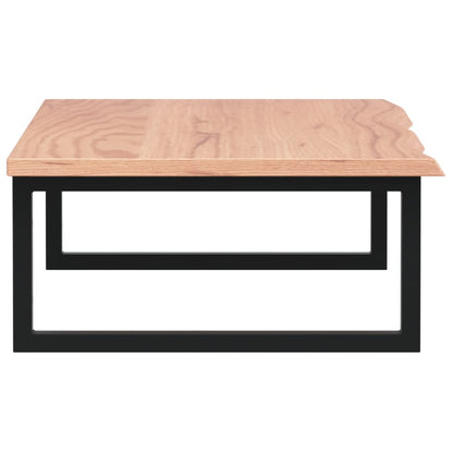 Basin Shelf Wall Mounted Steel and Solid Wood Oak