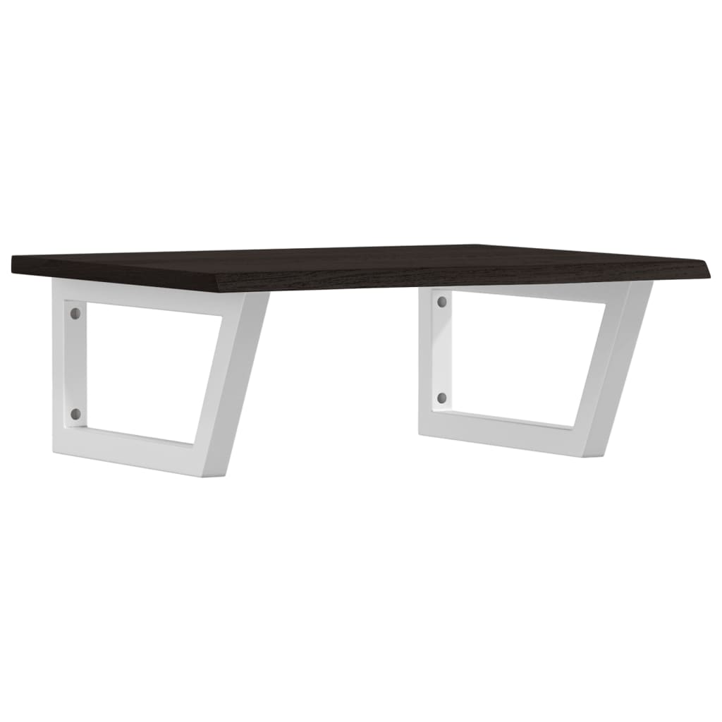 Basin Shelf Wall Mounted Steel and Solid Wood Oak