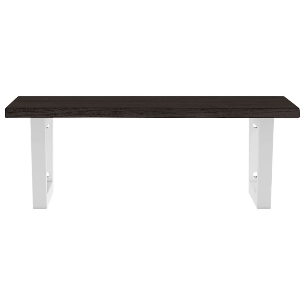 Basin Shelf Wall Mounted Steel and Solid Wood Oak