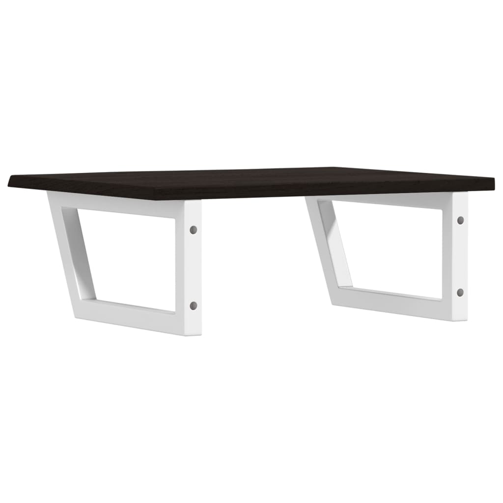 Basin Shelf Wall Mounted Steel and Solid Wood Oak