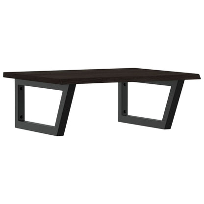 Basin Shelf Wall Mounted Steel and Solid Wood Oak