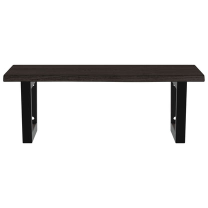 Basin Shelf Wall Mounted Steel and Solid Wood Oak