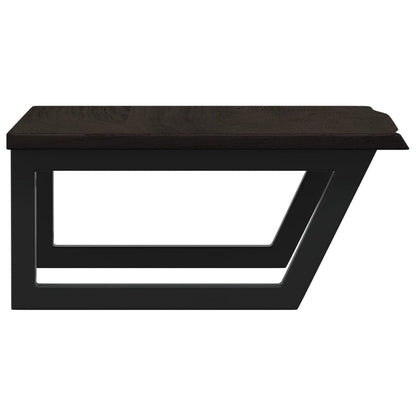 Basin Shelf Wall Mounted Steel and Solid Wood Oak