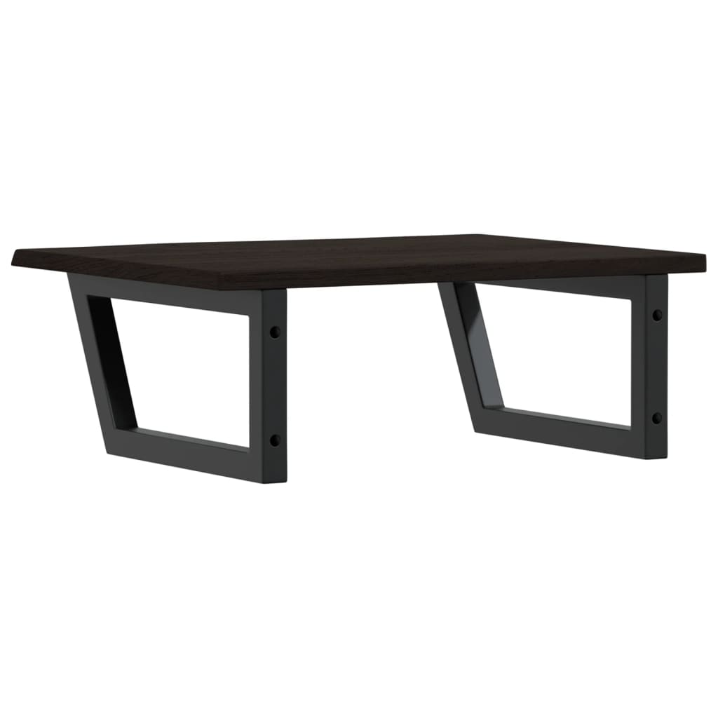 Basin Shelf Wall Mounted Steel and Solid Wood Oak