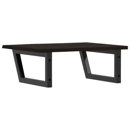 Basin Shelf Wall Mounted Steel and Solid Wood Oak