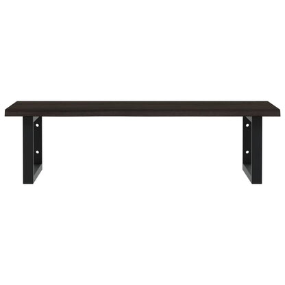 Basin Shelf Wall Mounted Steel and Solid Wood Oak