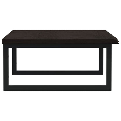Basin Shelf Wall Mounted Steel and Solid Wood Oak