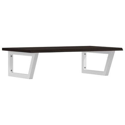 Basin Shelf Wall Mounted Steel and Solid Wood Oak