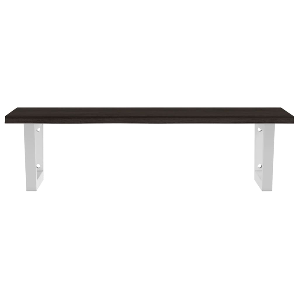 Basin Shelf Wall Mounted Steel and Solid Wood Oak