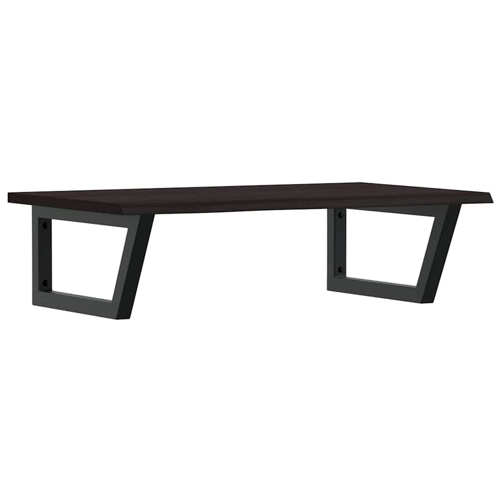 Basin Shelf Wall Mounted Steel and Solid Wood Oak