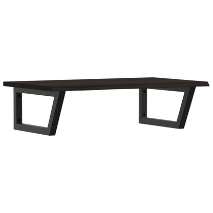 Basin Shelf Wall Mounted Steel and Solid Wood Oak