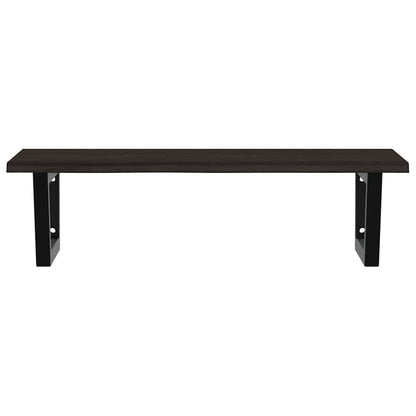 Basin Shelf Wall Mounted Steel and Solid Wood Oak