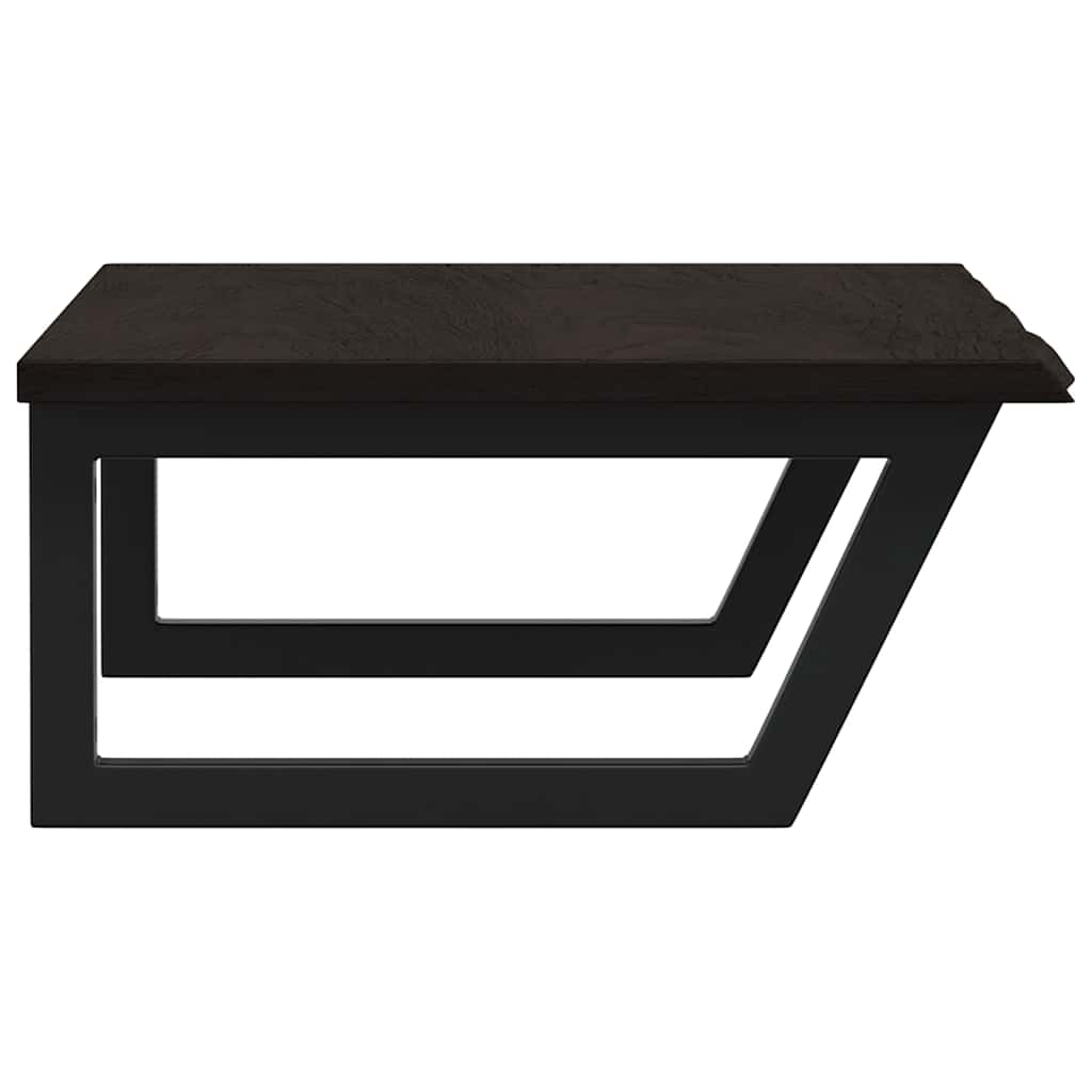 Basin Shelf Wall Mounted Steel and Solid Wood Oak