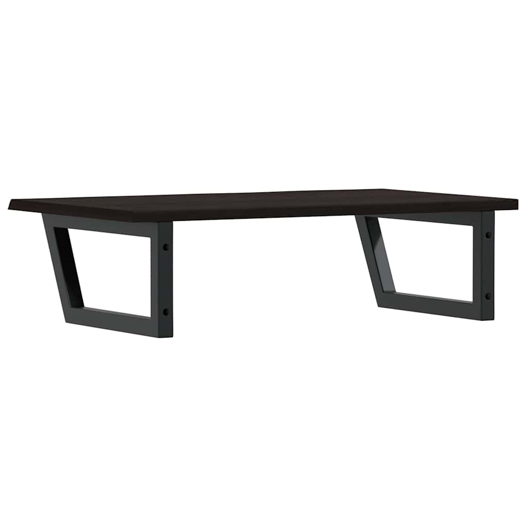 Basin Shelf Wall Mounted Steel and Solid Wood Oak