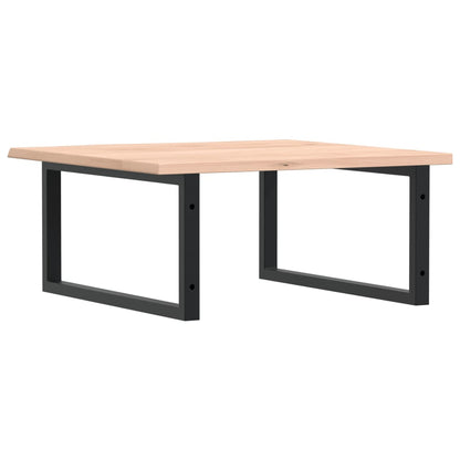 Basin Shelf Wall Mounted Steel and Solid Wood Oak