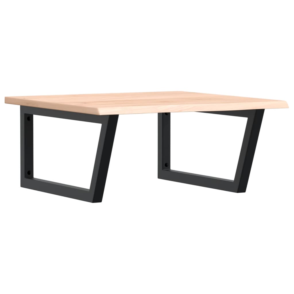 Basin Shelf Wall Mounted Steel and Solid Wood Oak