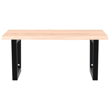 Basin Shelf Wall Mounted Steel and Solid Wood Oak