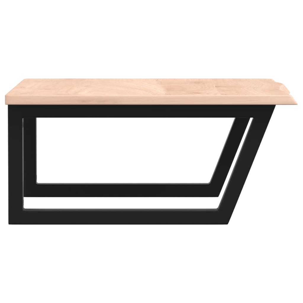 Basin Shelf Wall Mounted Steel and Solid Wood Oak