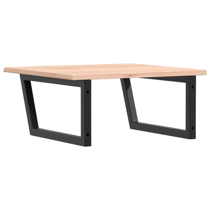 Basin Shelf Wall Mounted Steel and Solid Wood Oak