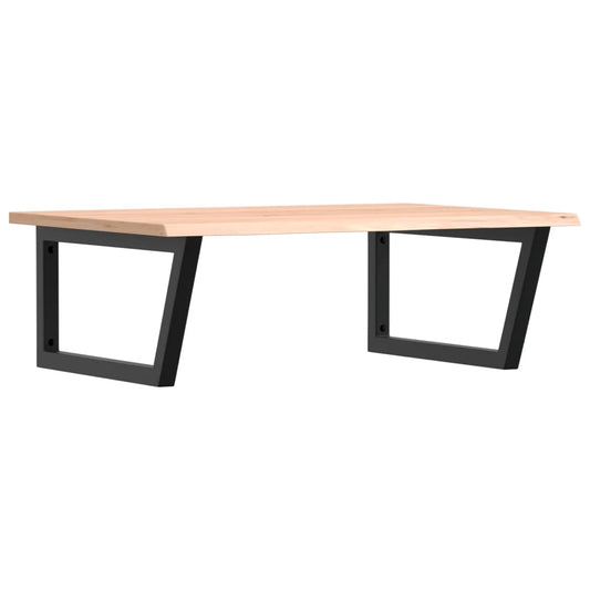 Basin Shelf Wall Mounted Steel and Solid Wood Oak