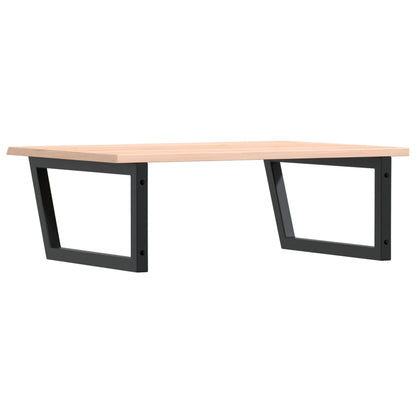 Basin Shelf Wall Mounted Steel and Solid Wood Oak