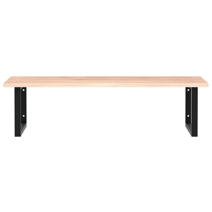 Basin Shelf Wall Mounted Steel and Solid Wood Oak