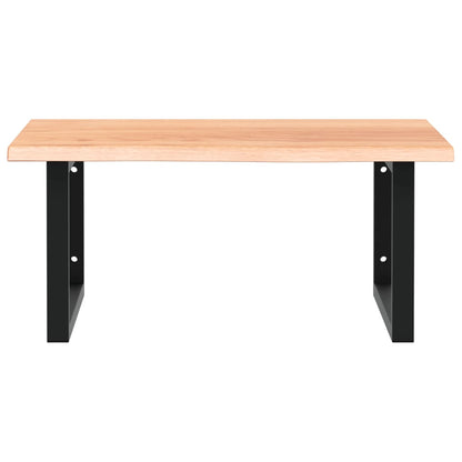 Basin Shelf Wall Mounted Steel and Solid Wood Oak