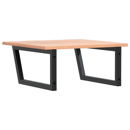Basin Shelf Wall Mounted Steel and Solid Wood Oak